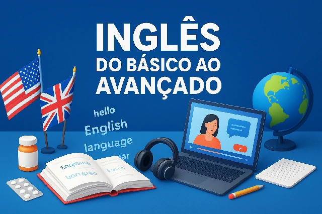 Capa do curso INGLÊS DO BÁSICO AO AVANÇADO